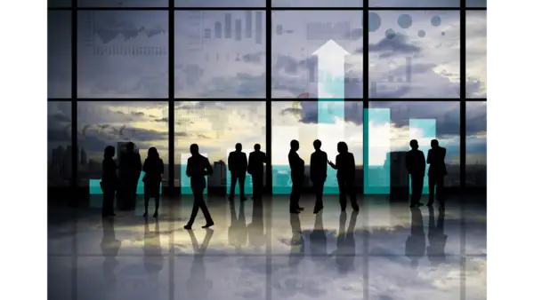 rising arrow in chart